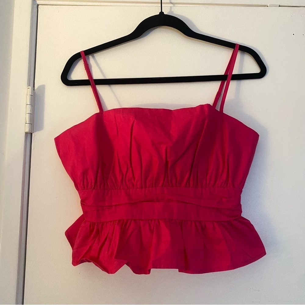 NWT Nasty Gal Hot pink Peplum Cami tank top size 8 - Picture 7 of 12